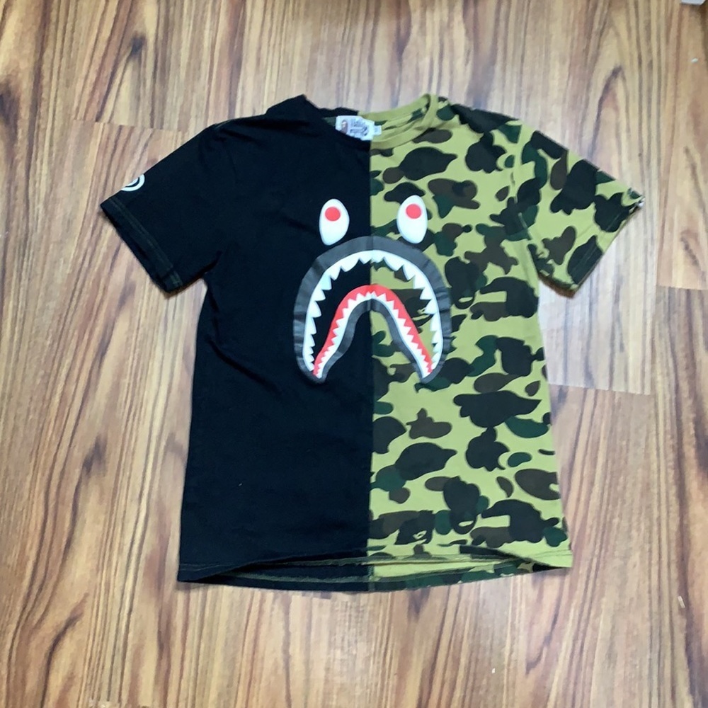 A Bathing Bape Women Split TShirt Camo/Black (M) - Picture 9 of 14